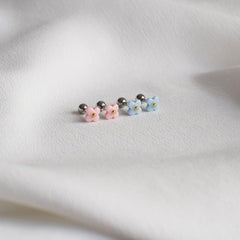 ピンク/スカイブルー 花 ピアッシング Piercing 10000won
