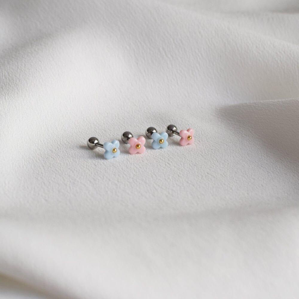 ピンク/スカイブルー 花 ピアッシング Piercing 10000won