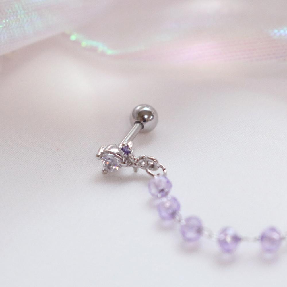 Purple Pearl Two ピアッシング Piercing bling moon