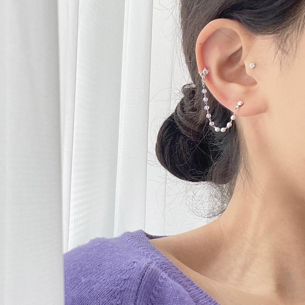 Purple Pearl Two ピアッシング Piercing bling moon