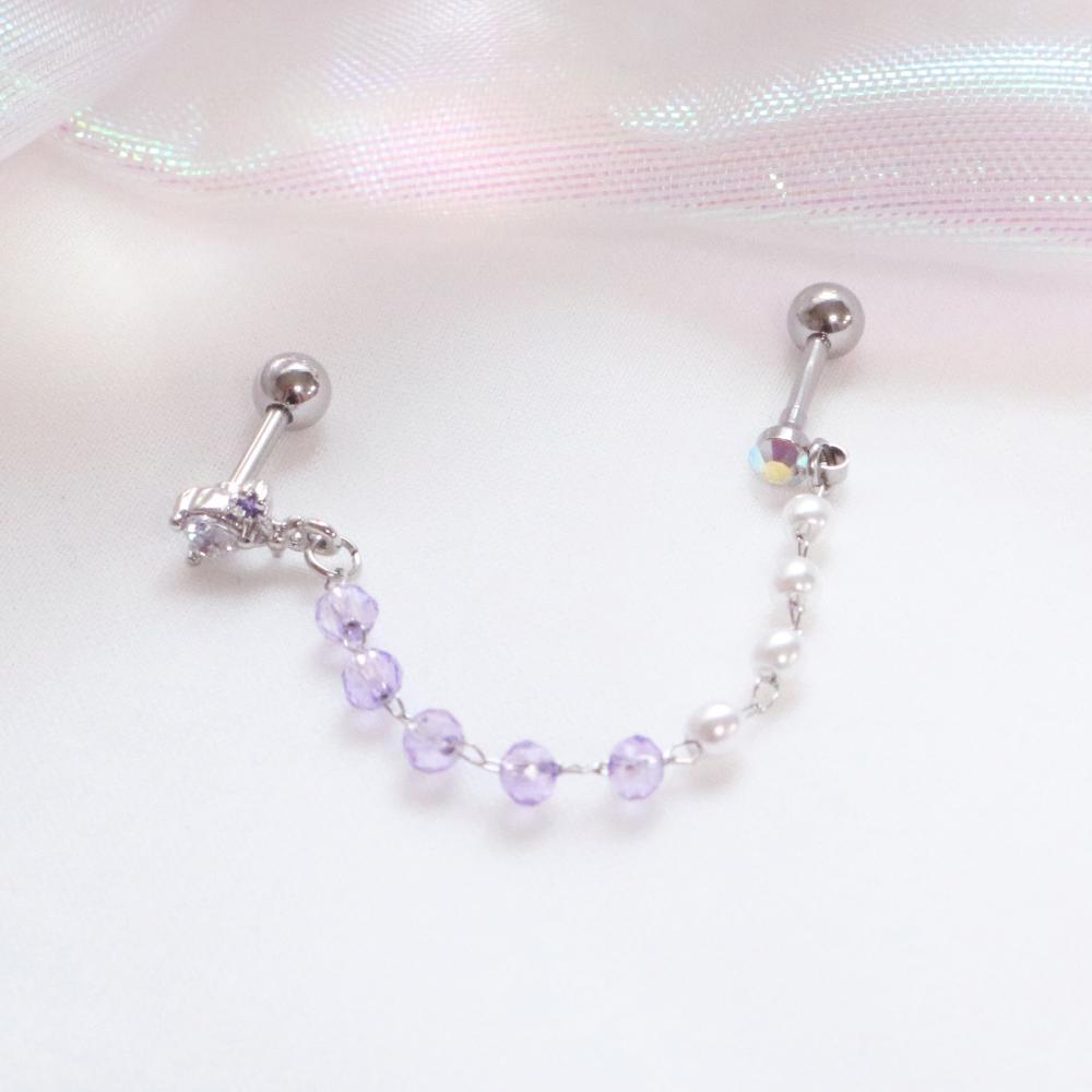 Purple Pearl Two ピアッシング Piercing bling moon