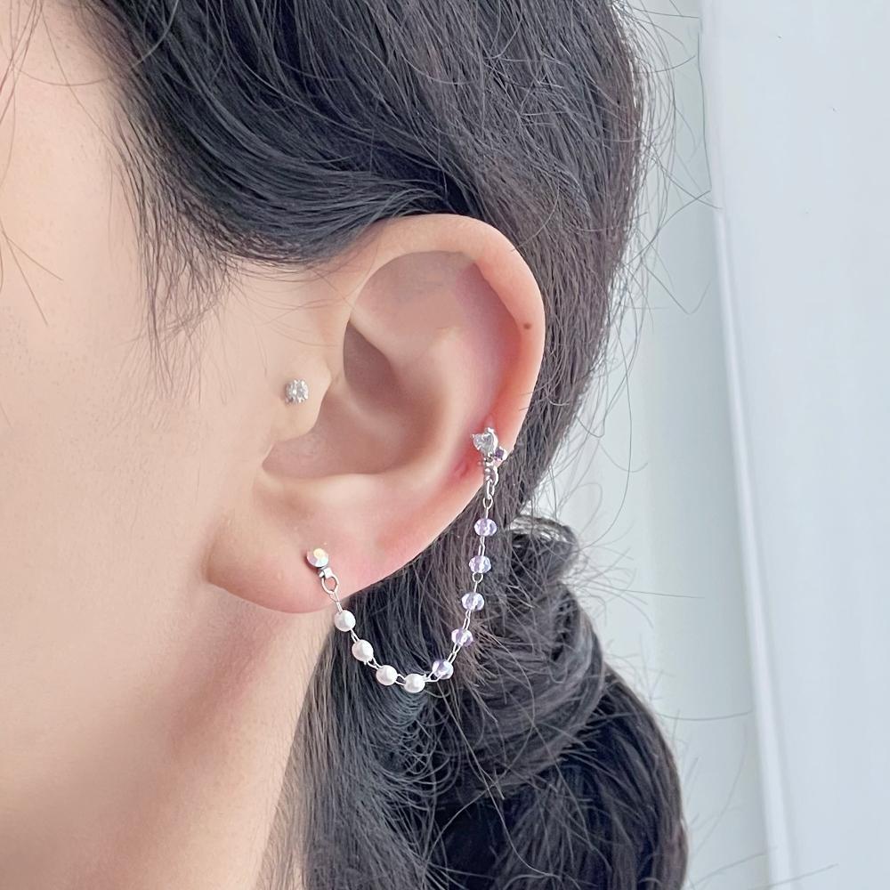 Purple Pearl Two ピアッシング Piercing bling moon