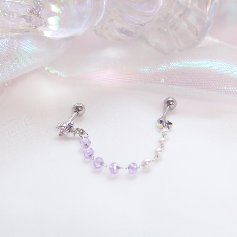 Purple Pearl Two ピアッシング Piercing bling moon