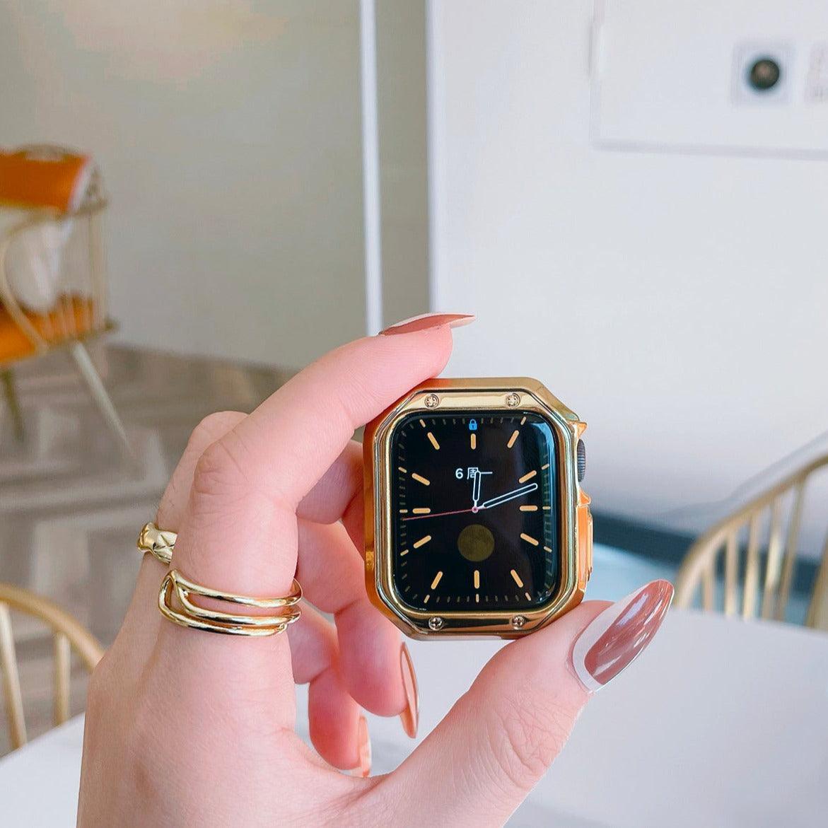 【前面ガラスなし】TPU メッキ 保護ケース (※ケース単品) apple watch バンド givgiv 04ゴールド (ケース単品) 38mm/40mm/41mm用