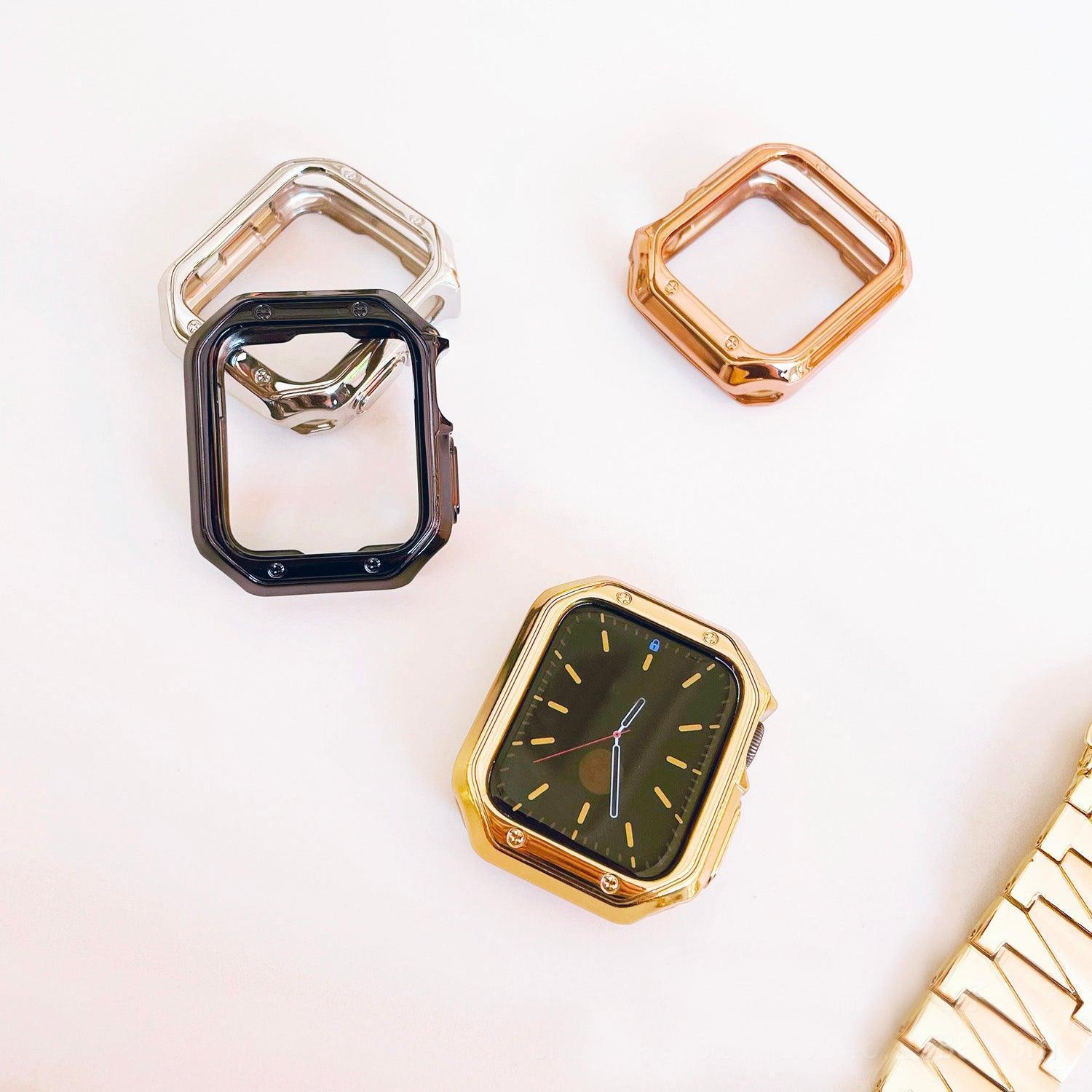 【前面ガラスなし】TPU メッキ 保護ケース (※ケース単品) apple watch バンド givgiv