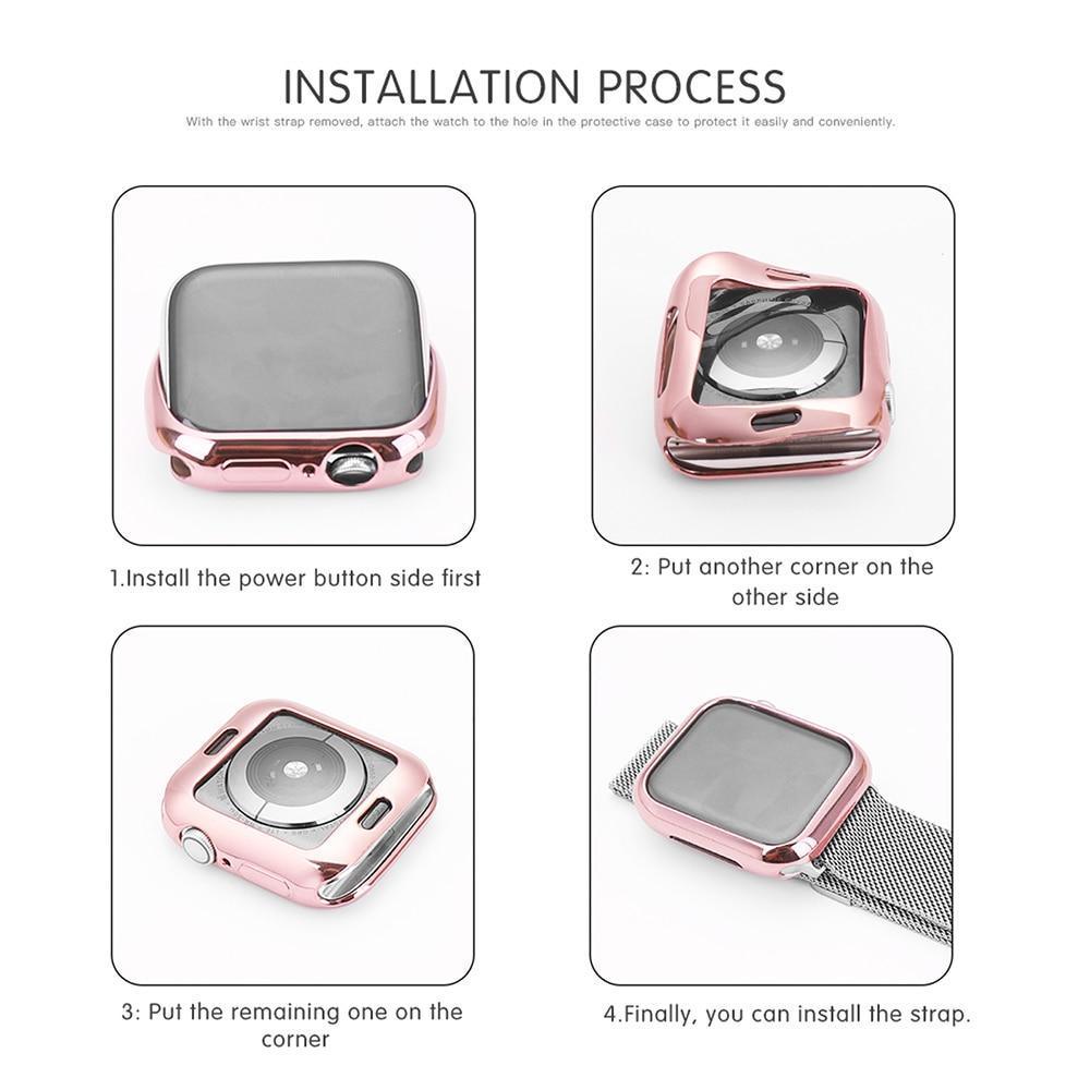 【前面ガラス無し】Apple Watch 本体保護用 ハーフカバー TPU素材(単品) apple watch バンド givgiv