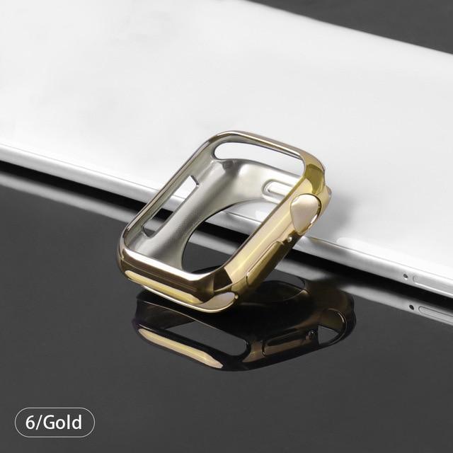 【前面ガラス無し】Apple Watch 本体保護用 ハーフカバー TPU素材(単品) apple watch バンド givgiv Gold For 38MM