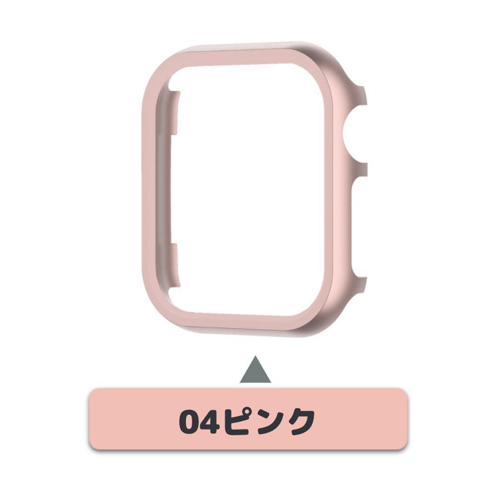 【前面ガラス無し】applewatch7専用_ アルミフレーム AppleWatch 保護ケース apple watch バンド givgiv 04ピンク 41mm (Applewatch 7)