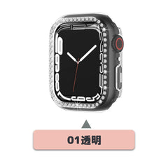 【前面ガラス無し】applewatch7専用_キュービック シングルライン 保護ケース apple watch バンド givgiv 01透明 (1個) 41mm (Applewatch 7)