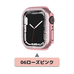 【前面ガラス無し】applewatch7専用_キュービック シングルライン 保護ケース apple watch バンド givgiv 06ローズピンク (1個) 41mm (Applewatch 7)