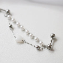 ラブ真珠ハートツーリング(ピアス/ピアッシング) Blingmoon made Piercing bling moon