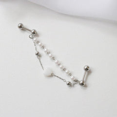 ラブ真珠ハートツーリング(ピアス/ピアッシング) Blingmoon made Piercing bling moon