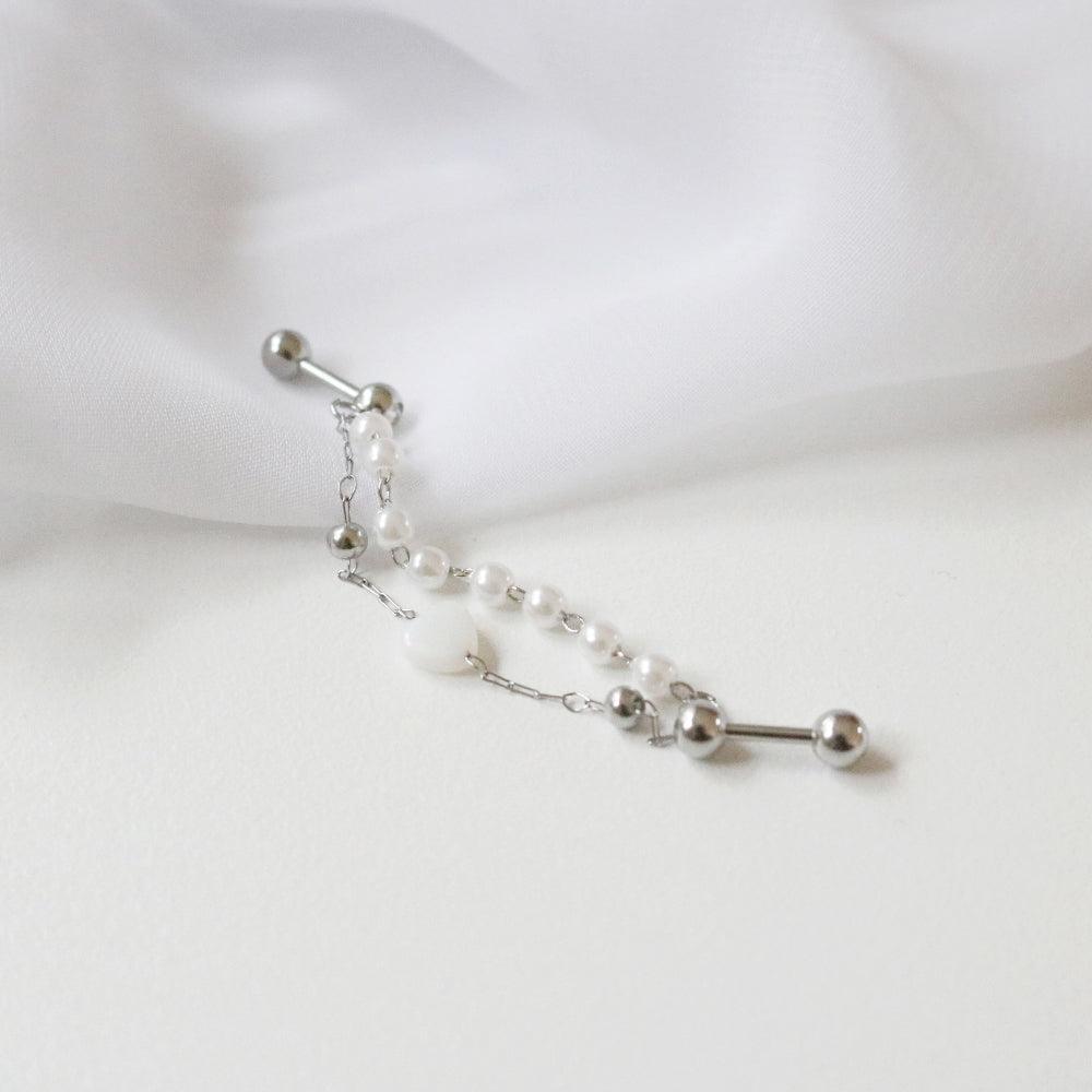 ラブ真珠ハートツーリング(ピアス/ピアッシング) Blingmoon made Piercing bling moon