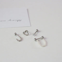 ラブ真珠ピアッシング(4 set) Piercing bling moon