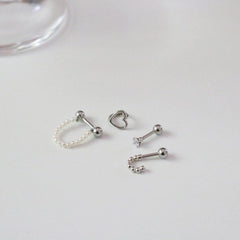 ラブ真珠ピアッシング(4 set) Piercing bling moon