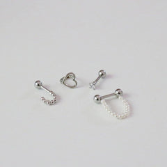 ラブ真珠ピアッシング(4 set) Piercing bling moon