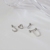 ラブ真珠ピアッシング(4 set) Piercing bling moon