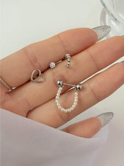 ラブ真珠ピアッシング(4 set) Piercing bling moon