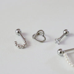 ラブ真珠ピアッシング(4 set) Piercing bling moon