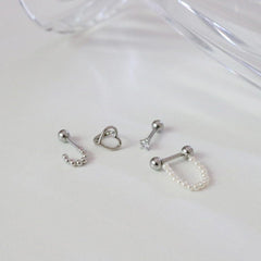 ラブ真珠ピアッシング(4 set) Piercing bling moon