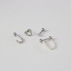 ラブ真珠ピアッシング(4 set) Piercing bling moon