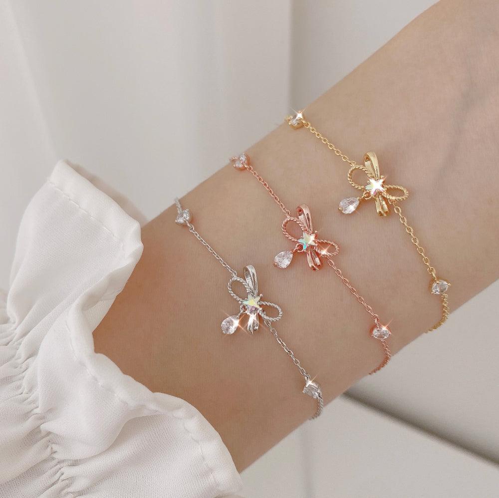 ラフリボンブレスレット Bracelet bling moon