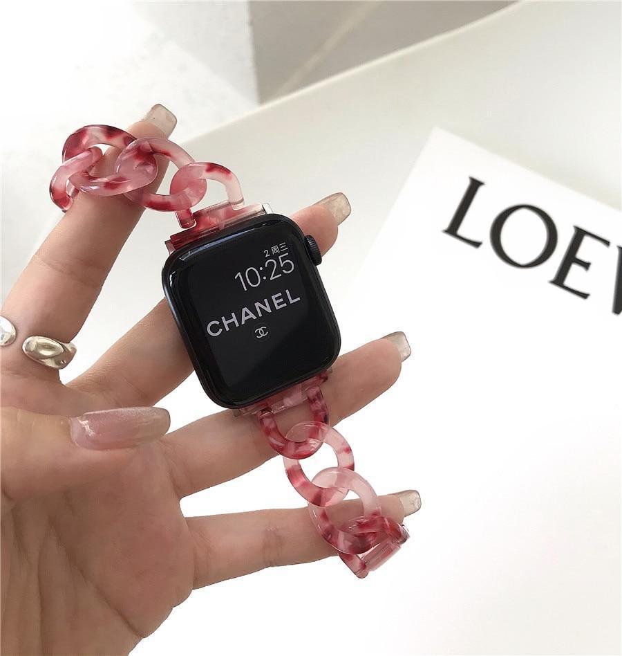 レディース 透明樹脂ストラップ# apple watch バンド givgiv