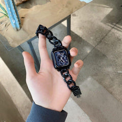 レディース 透明樹脂ストラップ# apple watch バンド givgiv ブラック For 42MM And 44MM