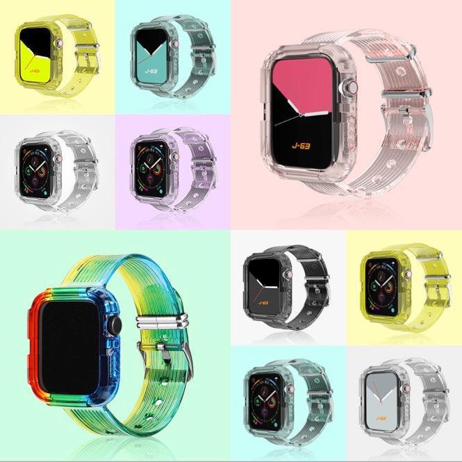 レインボー シリコン 透明 Apple Watch バンド apple watch バンド givgiv