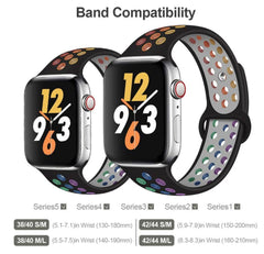 レインボーシリコン 穴 スポーツバンド apple watch バンド givgiv