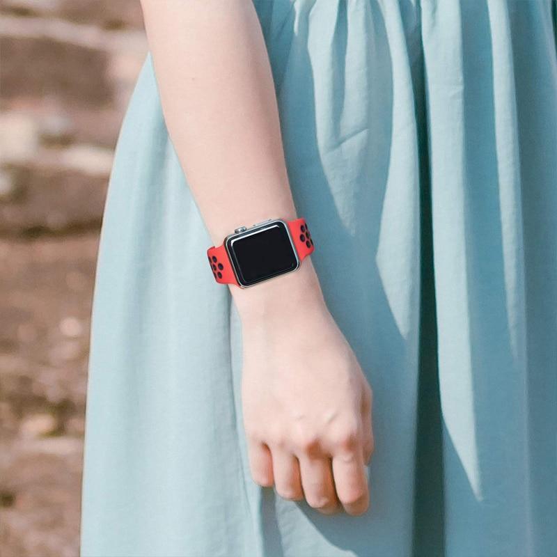 レインボーシリコン 穴 スポーツバンド apple watch バンド givgiv