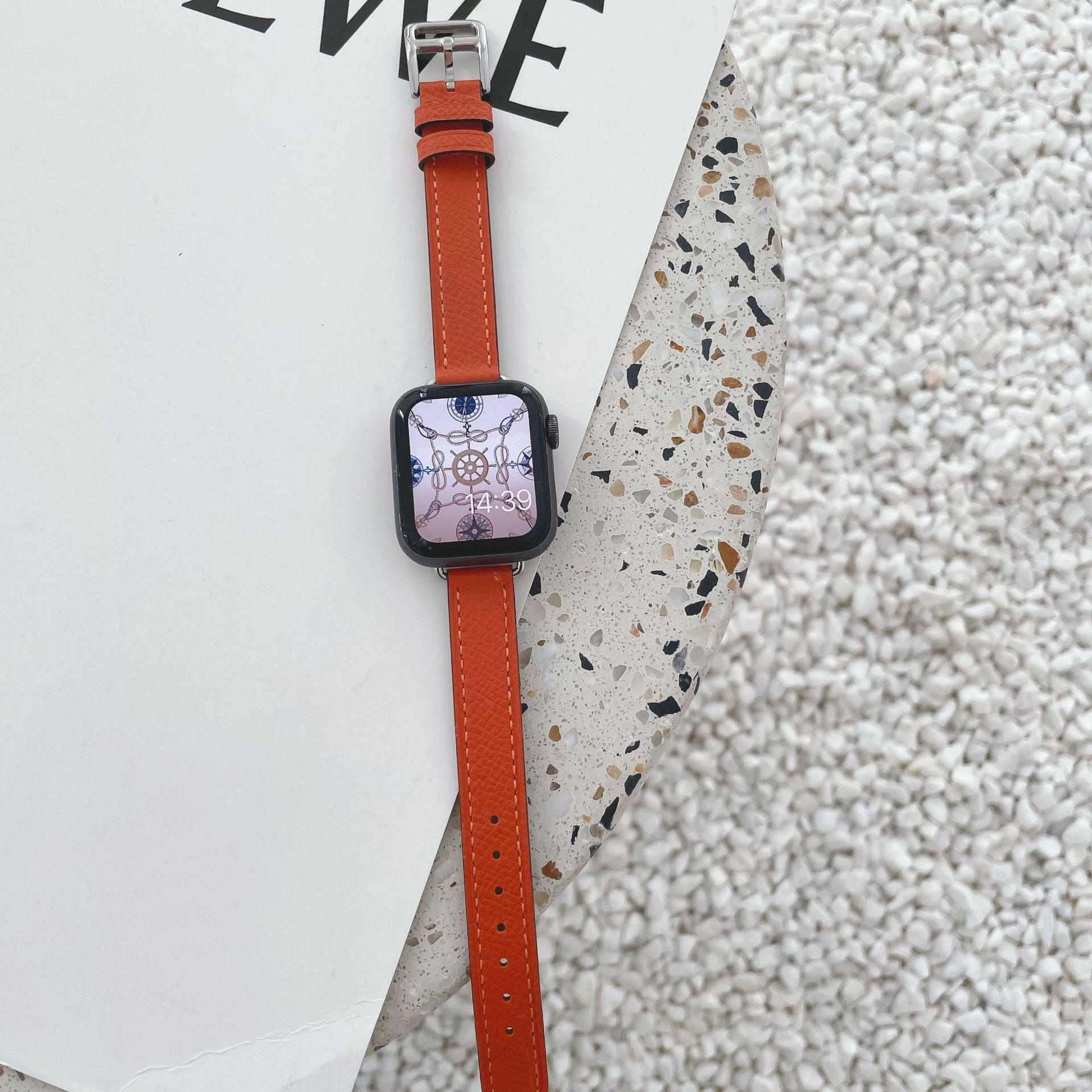 ★人気★【5色】アトラージュ 本革 シングルツアー バンド applewatch7 対応 apple watch バンド givgiv 38mm/40mm/41mm用 03オレンジ