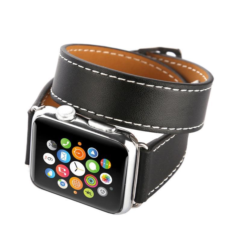 ★人気★【6色】 ダブルツアー 本革 バンド apple watch バンド givgiv 38mm/40mm/41mm用 03ブラック