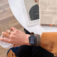 ★人気★【6色】 ダブルツアー 本革 バンド apple watch バンド givgiv