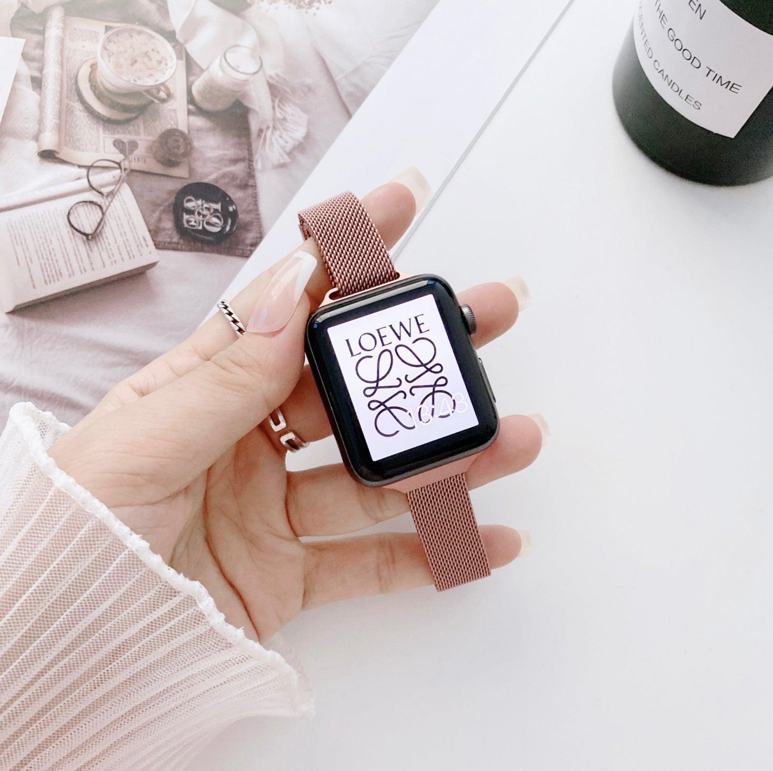 ★人気★【8色】スリム磁石ミラネーゼループ apple watch バンド givgiv