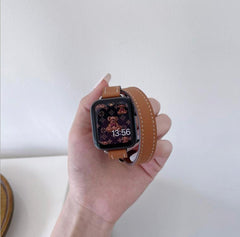 ★人気★【バンド単品】 シュリンク アトラージュ 本革 ダブルツアー バンド apple watch バンド givgiv 38mm/40mm/41mm用 ブラウン