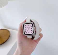 ★人気★【バンド単品】 シュリンク アトラージュ 本革 ダブルツアー バンド apple watch バンド givgiv 38mm/40mm/41mm用 ホワイト