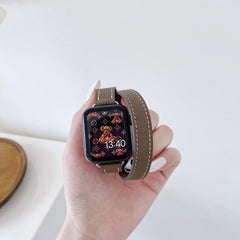 ★人気★【バンド単品】 シュリンク アトラージュ 本革 ダブルツアー バンド apple watch バンド givgiv 38mm/40mm/41mm用 スモーキーブラウン⚡人気⚡