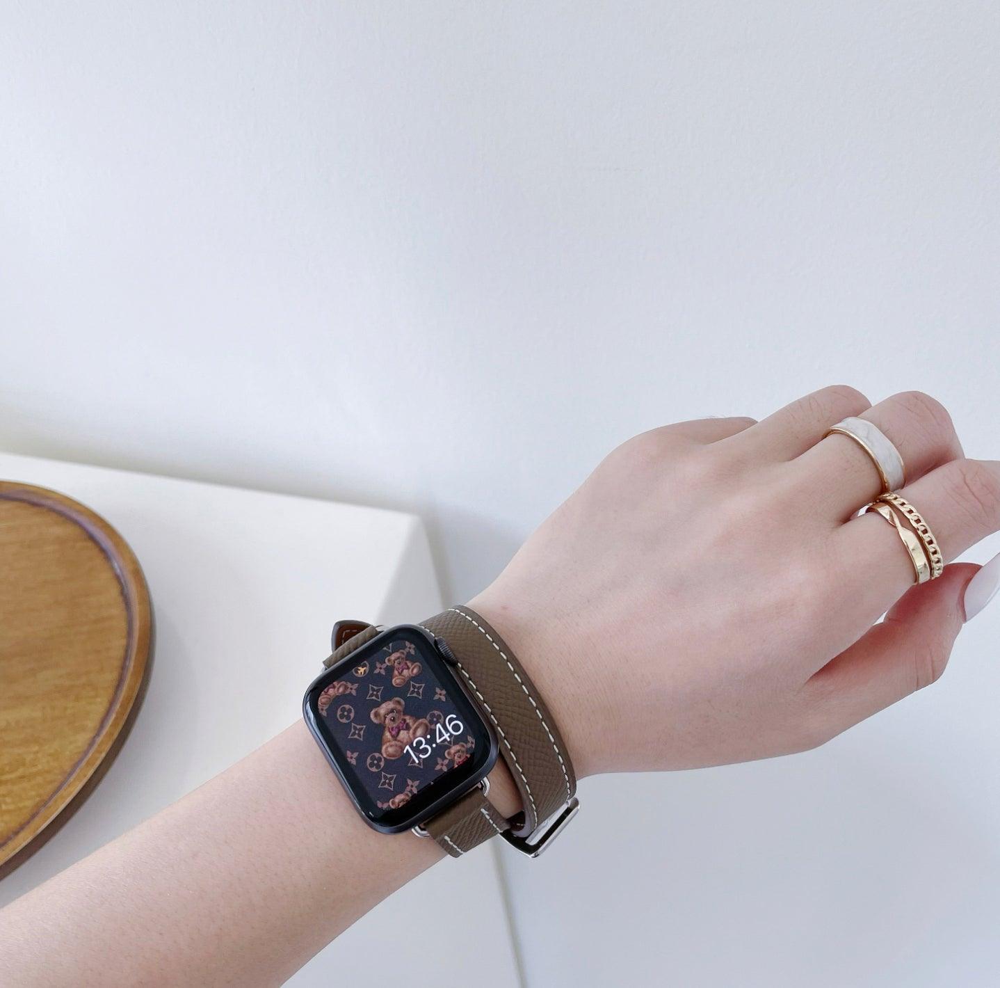 ★人気★【バンド単品】 シュリンク アトラージュ 本革 ダブルツアー バンド apple watch バンド givgiv