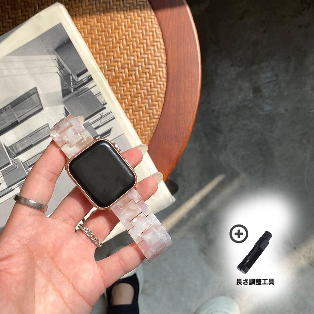 ★人気★ Marble Metal Chain Band (ピンク) Apple Watch / マーブル チェーン バンド# apple watch バンド givgiv