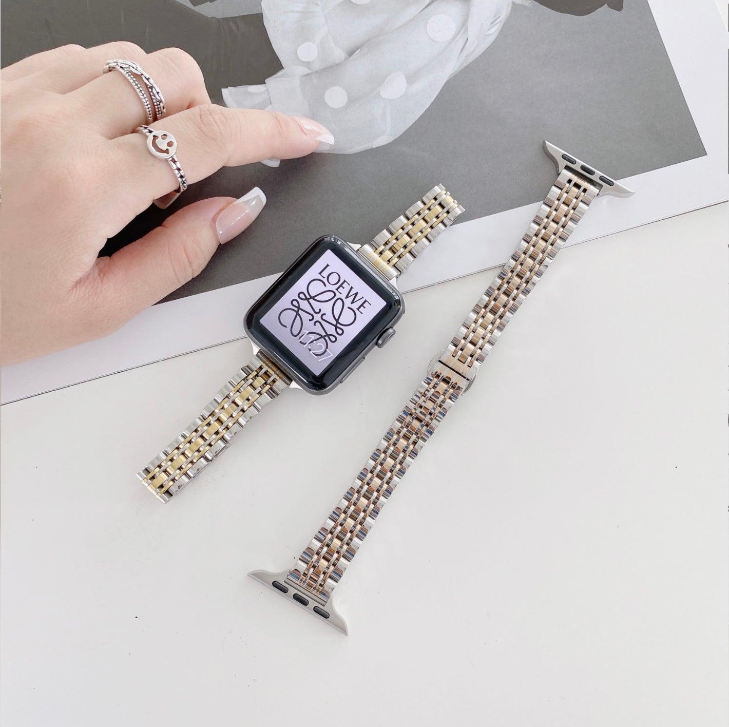 ★人気★ メタル セブンビーズ スリム チェーンバンド(2カラー)# apple watch バンド givgiv