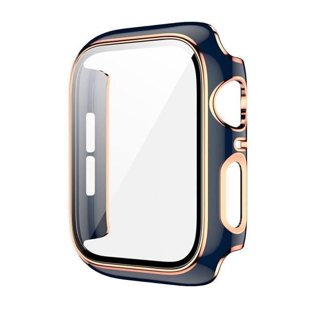 ★人気★【前面ガラスあり】PCシェル シャイニーライン 保護ケース(単品) Apple watch apple watch バンド givgiv Navy (PinkGold) For 38MM