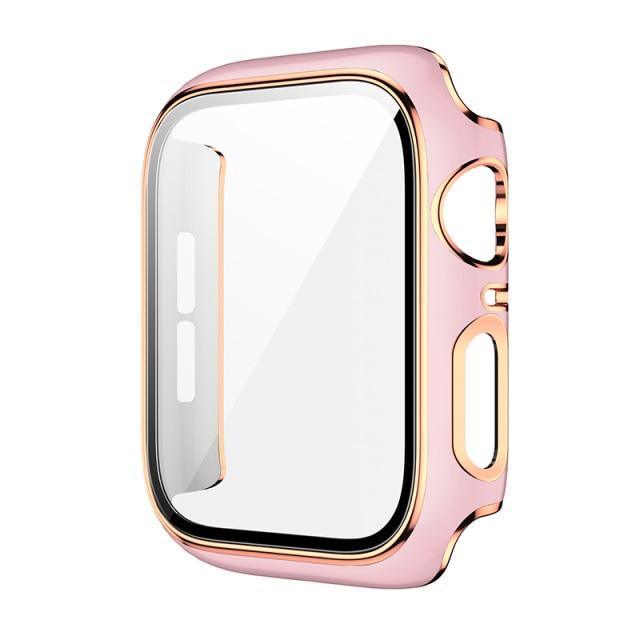 ★人気★【前面ガラスあり】PCシェル シャイニーライン 保護ケース(単品) Apple watch apple watch バンド givgiv Pink (PinkGold) For 38MM