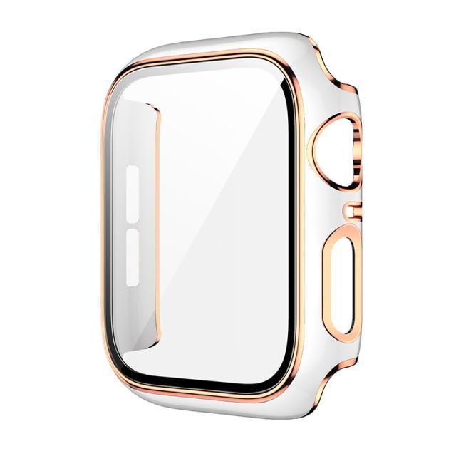 ★人気★【前面ガラスあり】PCシェル シャイニーライン 保護ケース(単品) Apple watch apple watch バンド givgiv White (PinkGold)⚡人気⚡ For 38MM