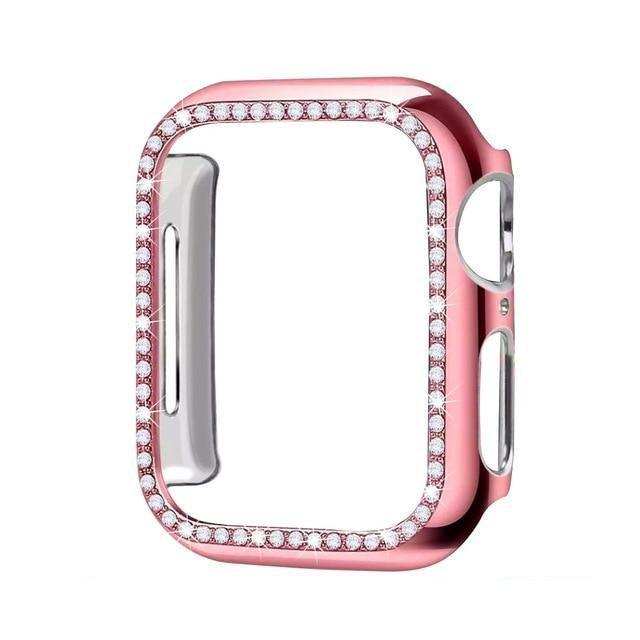 ★人気★【前面ガラス無し】キュービックシングルライン AppleWatch 保護ケース apple watch バンド givgiv 03 Pink For 38MM