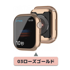 ★人気★【前面TPUあり】applewatch7専用_TPU フルスクリーン 保護ケース apple watch バンド givgiv 03ローズゴールド (1個) 41mm (Applewatch 7)