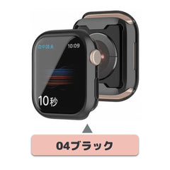★人気★【前面TPUあり】applewatch7専用_TPU フルスクリーン 保護ケース apple watch バンド givgiv 04ブラック (1個) 41mm (Applewatch 7)