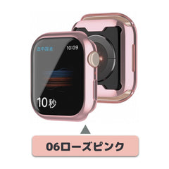 ★人気★【前面TPUあり】applewatch7専用_TPU フルスクリーン 保護ケース apple watch バンド givgiv 06ローズピンク (1個) 41mm (Applewatch 7)