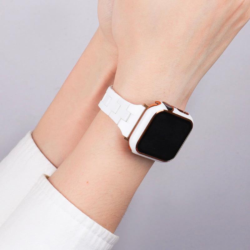 ★人気★【セット】スリム 光沢樹脂 チェーン バンド & ケース Apple Watch# apple watch バンド givgiv