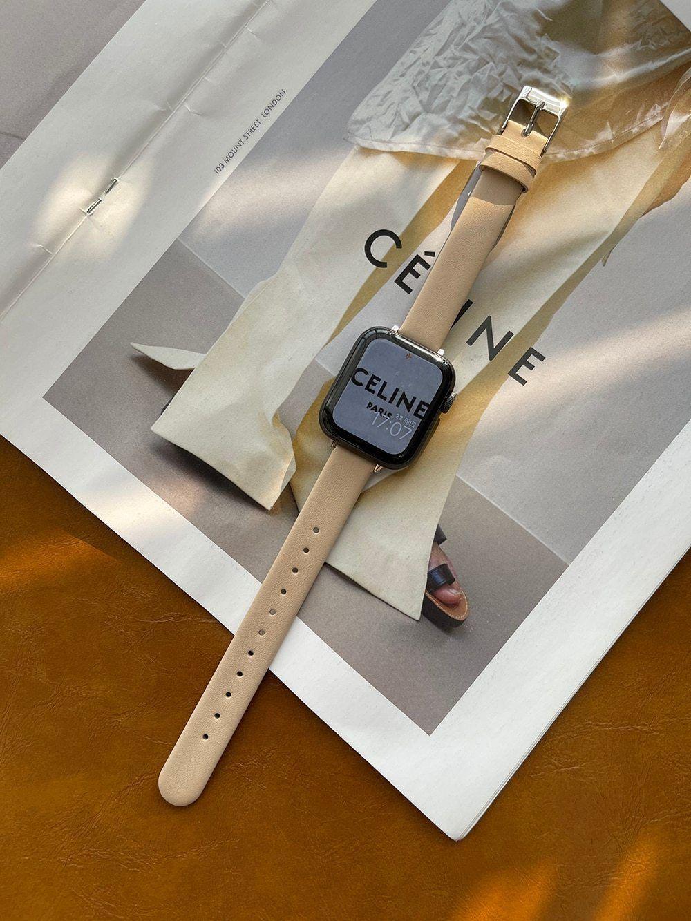 ★人気★ シンプル モダン 本革バンド apple watch バンド givgiv 38mm/40mm/41mm用 Apricot